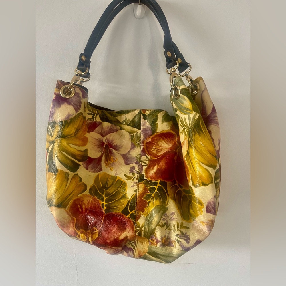 Maurizio Taiuti Floral Leather Shoulder Bag